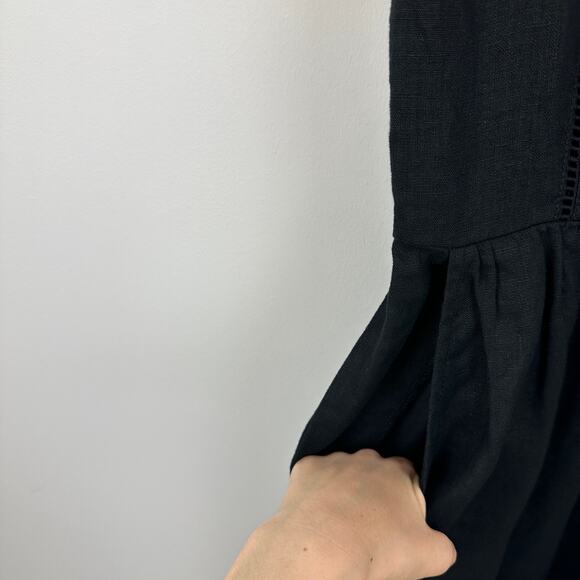 Madewell Sleeveless Wide Leg Jumpsuit 100% Linen Black Pockets Flowy US 00 NWT - Picture 10 of 16